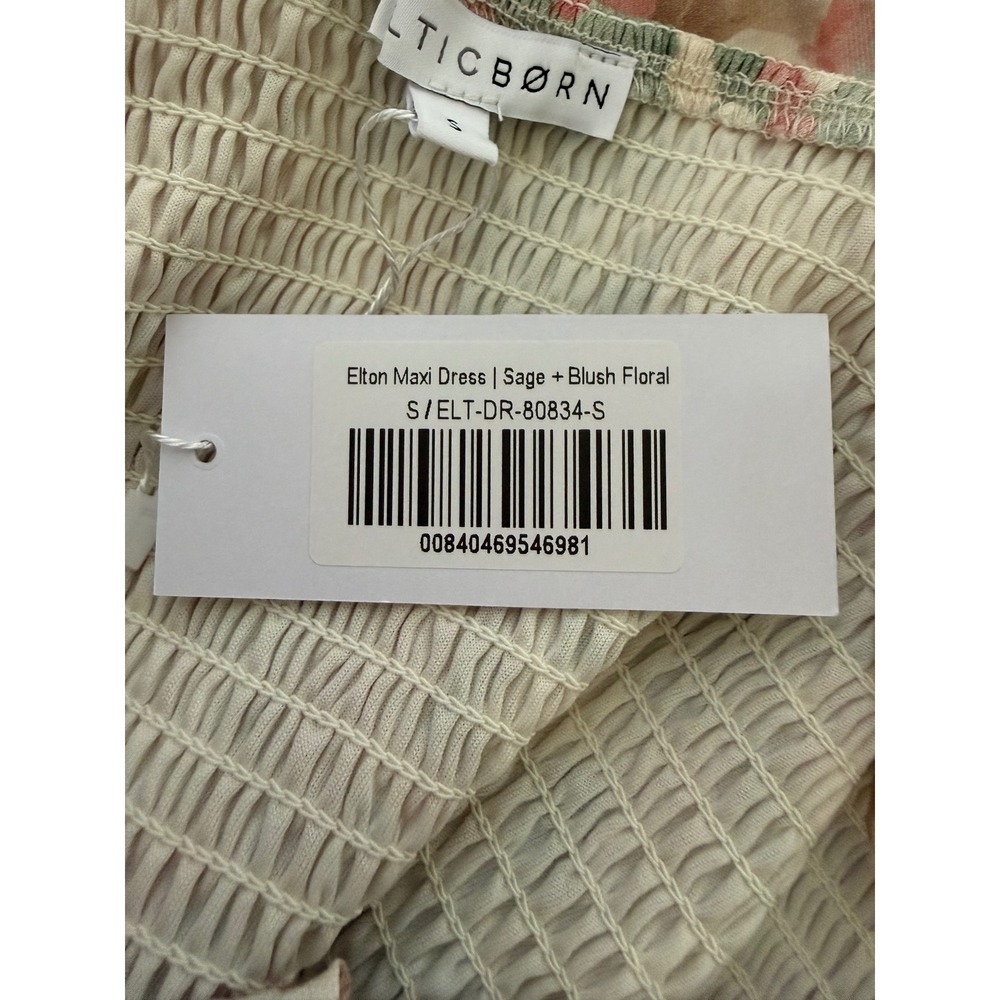Baltic Born Elton Maxi Dress Sage and Blush floral tie-straps Slit Small NWT - Picture 5 of 10